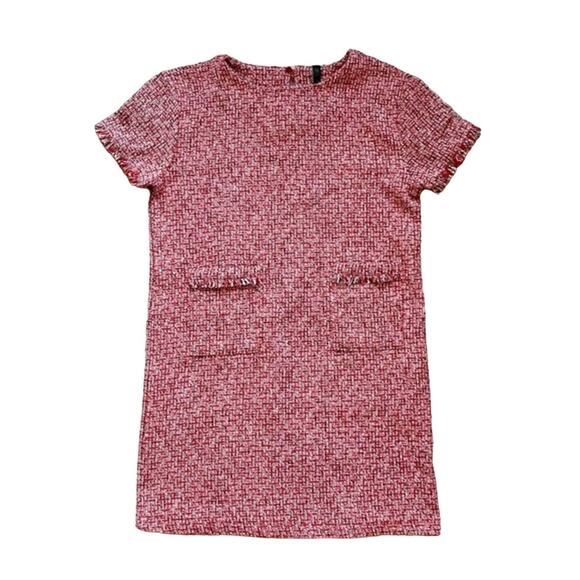 ZARA Tweed Shift Dress Red Size XS - Picture 3 of 6